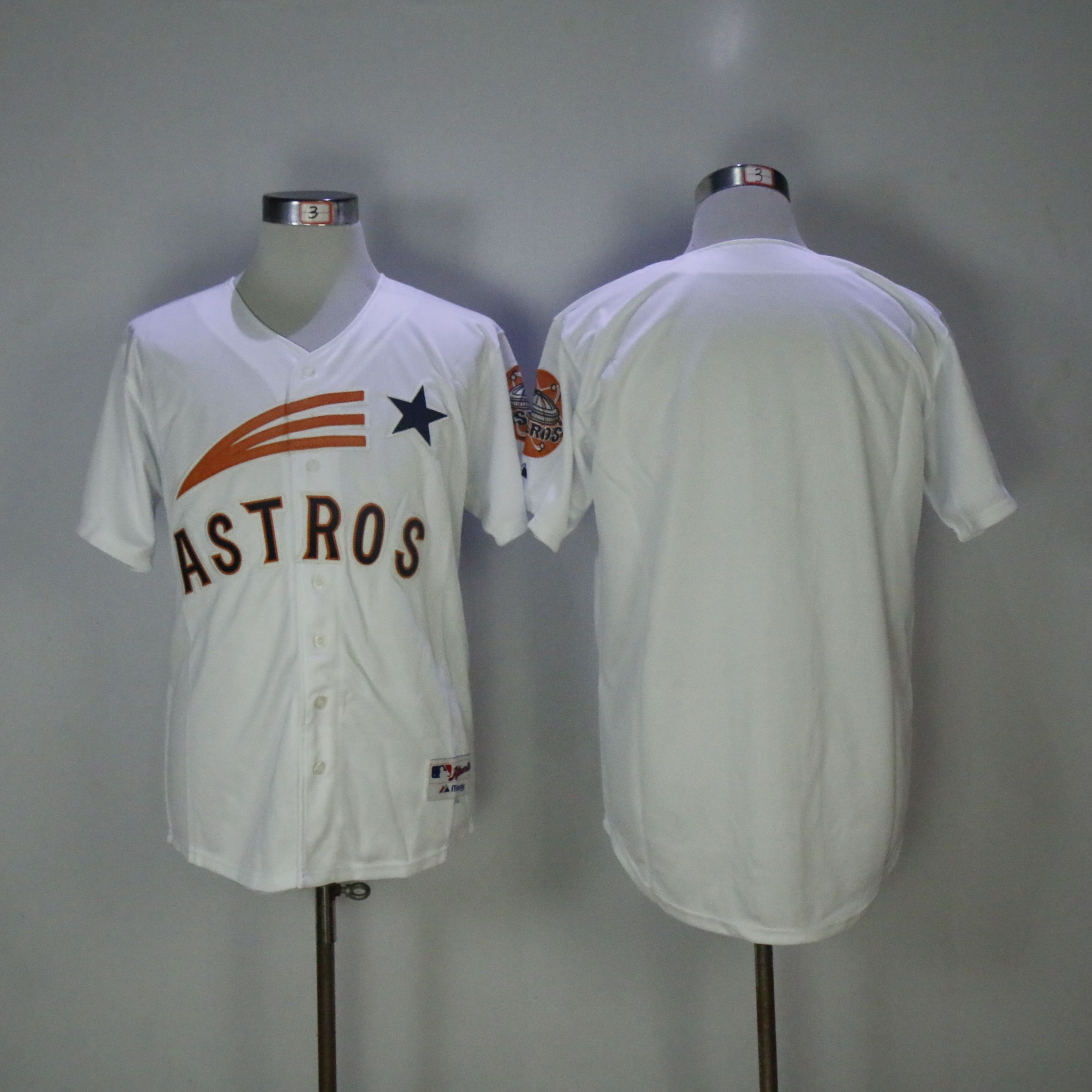 Men Houston Astros Blank White MLB Jerseys